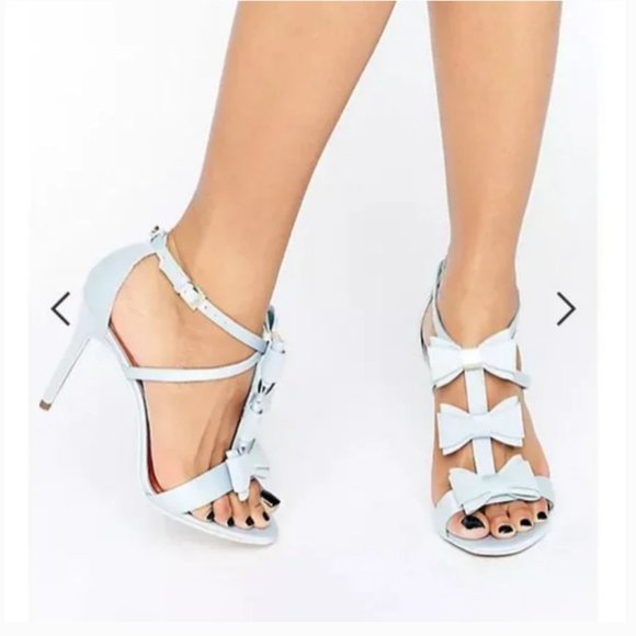 Ted Baker Appolini Light Blue Bow Heeled Sandals size 39 / 8 nwt - Picture 2 of 11
